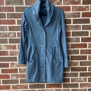 Prana Women's Blue Long Length Sweater Coat